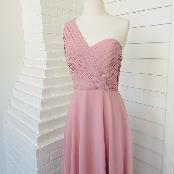 NWT Warm Notices One Shoulder High Split Chiffon Dress 10 - Picture 2 of 13